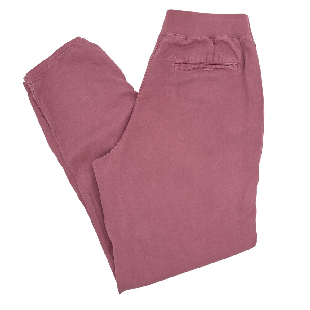 Faherty Arlie Day Pants Mauve Pink Tencel Linen Blend Tapered Joggers Women's M